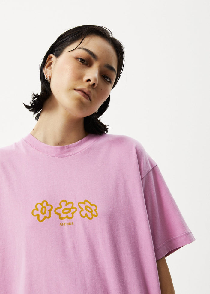 Afends Womens Lily Slay - Oversized Graphic T-Shirt - Candy - Sustainable Clothing - Streetwear