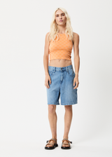 Afends Womens Lois - Recycled Cropped Singlet - Papaya - Afends womens lois   recycled cropped singlet   papaya   sustainable clothing   streetwear