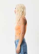 Afends Womens Lois - Recycled Cropped Singlet - Papaya - Afends womens lois   recycled cropped singlet   papaya   sustainable clothing   streetwear