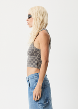 Afends Womens Lois - Recycled Cropped Singlet - Steel - Afends womens lois   recycled cropped singlet   steel   sustainable clothing   streetwear