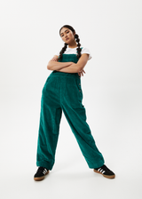 Afends Womens Louis - Corduroy Baggy Overalls - Emerald - Afends womens louis   corduroy baggy overalls   emerald   sustainable clothing   streetwear