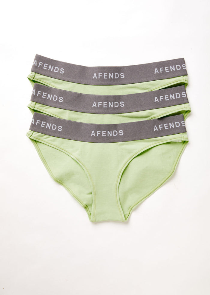 Afends Womens Molly - Hemp Bikini Briefs 3 Pack - Lime Green - Sustainable Clothing - Streetwear
