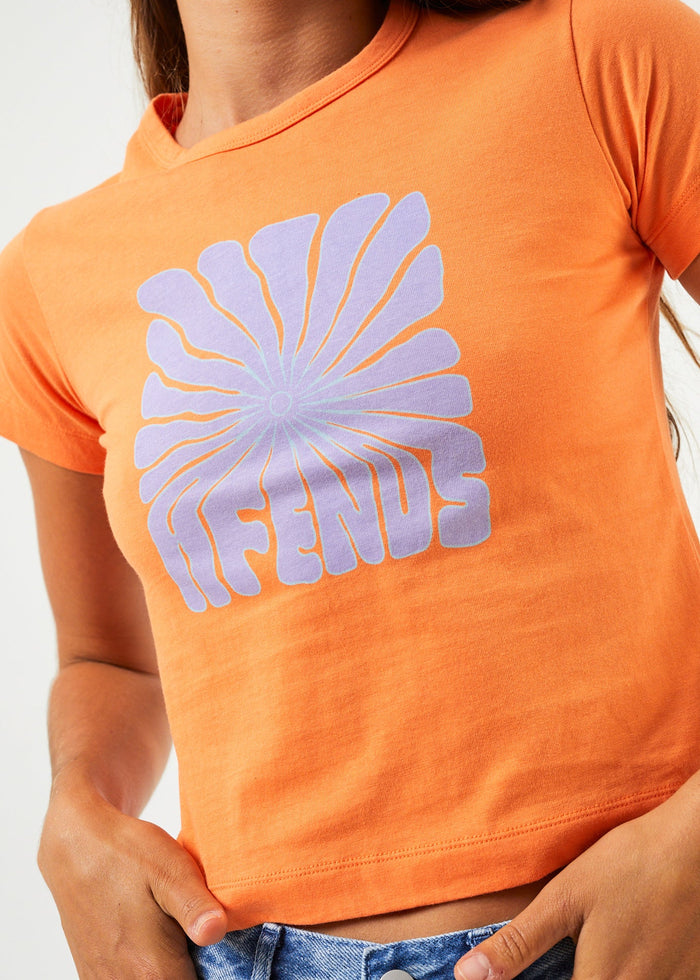 Afends Womens Moomin - Recycled Baby T-Shirt - Tangerine - Sustainable Clothing - Streetwear