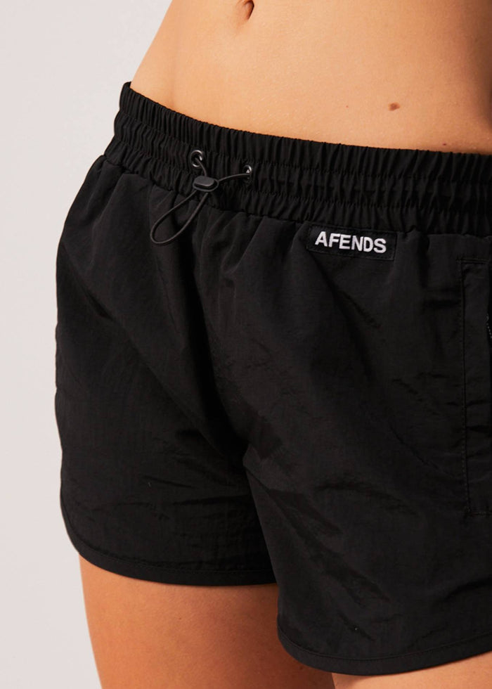 Afends Womens Pala - Recycled Spray Shorts - Black - Sustainable Clothing - Streetwear