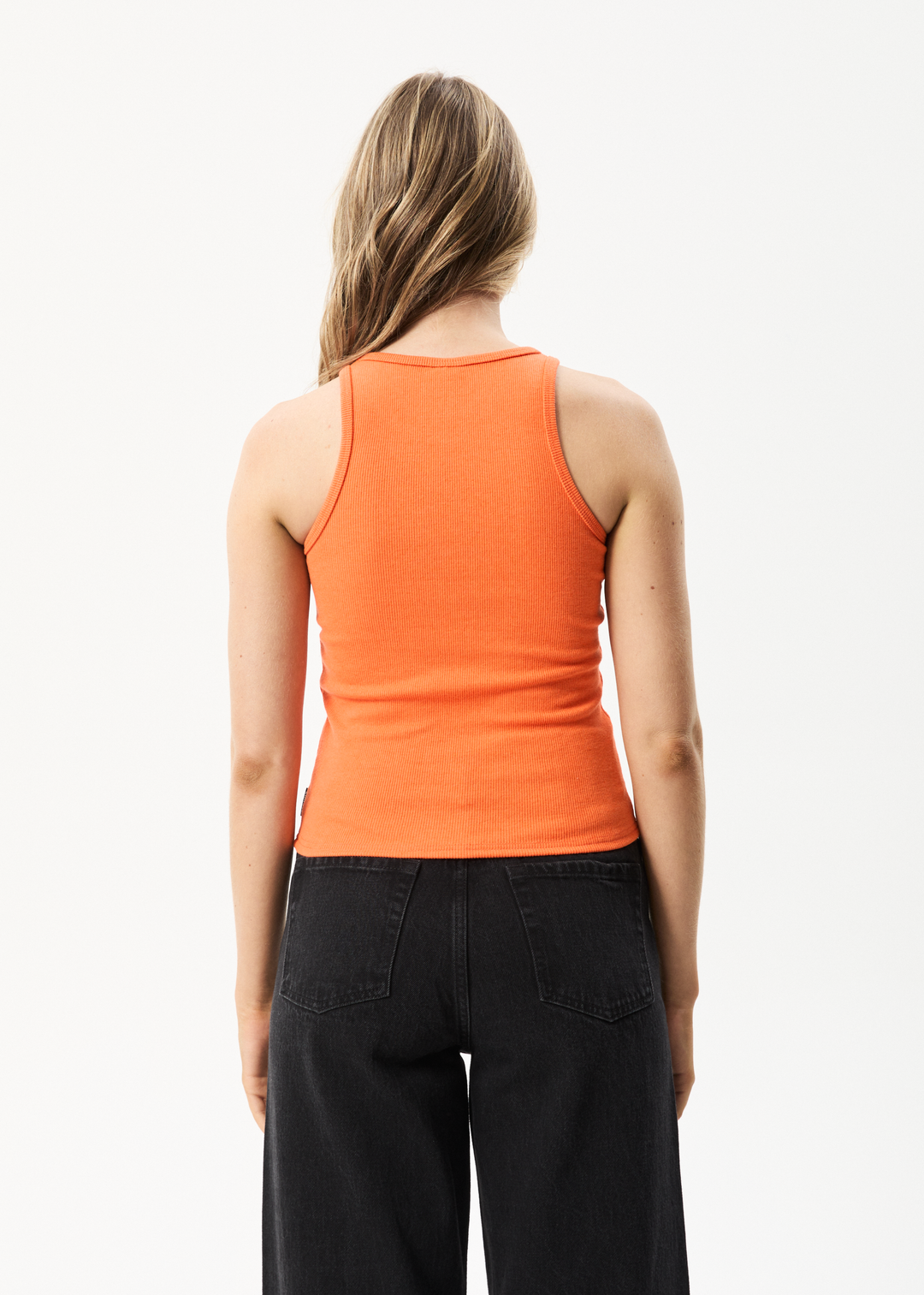 Afends Womens Pearly - Hemp Ribbed Singlet - Orange - Sustainable Clothing - Streetwear