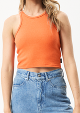 Afends Womens Pearly Cropped - Hemp Ribbed Singlet - Orange - Afends womens pearly cropped   hemp ribbed singlet   orange   sustainable clothing   streetwear