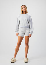 Afends Womens Rise - Hemp Cropped Crew Neck Jumper - Smoke - Afends womens rise   hemp cropped crew neck jumper   smoke   sustainable clothing   streetwear