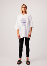 Afends Womens Shell - Hemp Oversized Graphic T-Shirt - White - Afends womens shell   hemp oversized graphic t shirt   white   sustainable clothing   streetwear