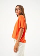 Afends Womens Slay - Hemp Oversized T-Shirt - Orange - Afends womens slay   hemp oversized t shirt   orange   sustainable clothing   streetwear