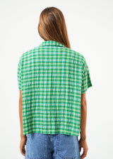 Afends Womens Tully - Hemp Seersucker Check Shirt - Forest - Afends womens tully   hemp seersucker check shirt   forest   sustainable clothing   streetwear