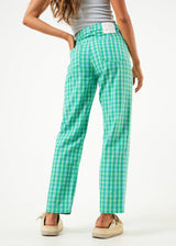 Afends Womens Tully Shelby - Hemp Check Wide Leg Pants - Forest Check - Afends womens tully shelby   hemp check wide leg pants   forest check   sustainable clothing   streetwear