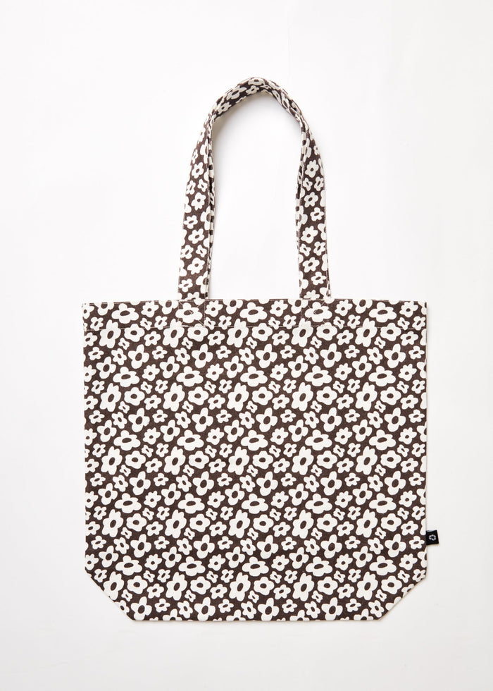 Afends Unisex Alohaz - Recycled Floral Tote Bag - Coffee - Sustainable Clothing - Streetwear