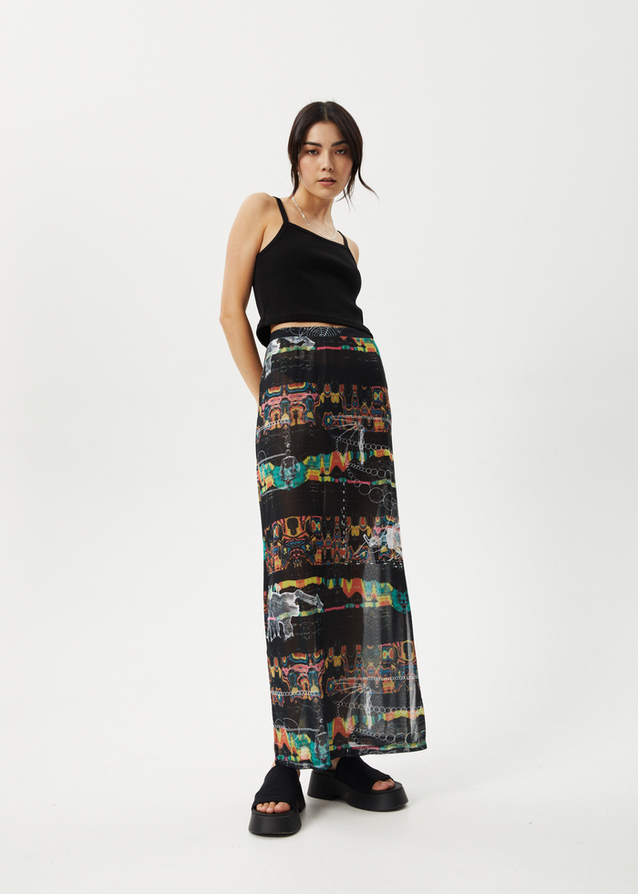 Afends Womens Astral - Sheer Maxi Skirt - Black - Sustainable Clothing - Streetwear