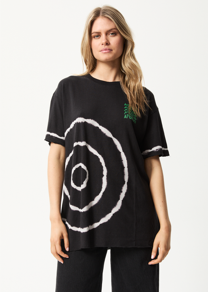 Afends Unisex Spiral - Unisex Hemp Boxy T-Shirt - Black - Sustainable Clothing - Streetwear