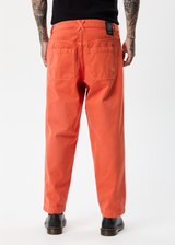 Afends Mens Louie - Organic Denim Wide Leg Jeans - Faded Orange - Afends mens louie   organic denim wide leg jeans   faded orange   sustainable clothing   streetwear