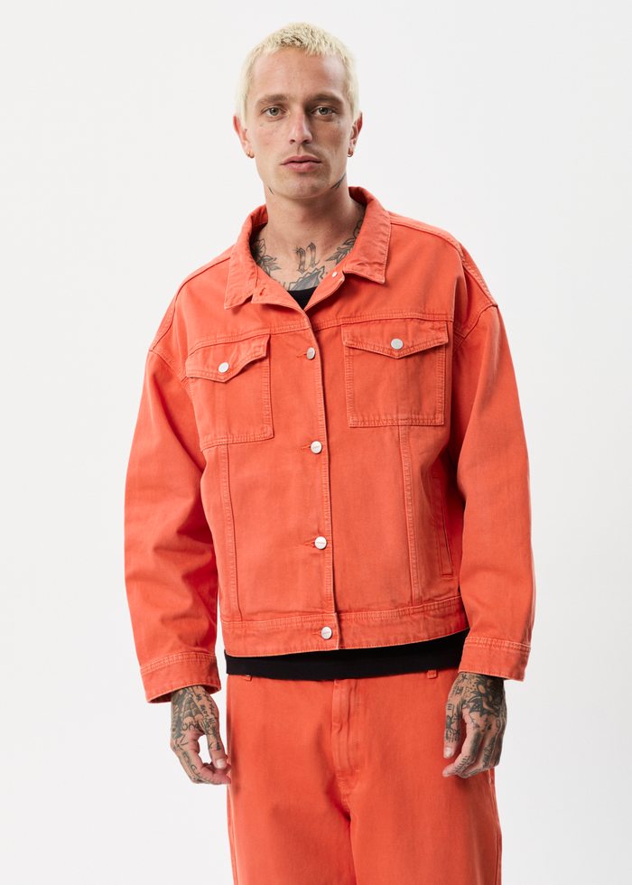 Afends Unisex Innie - Unisex Organic Denim Jacket - Faded Orange - Sustainable Clothing - Streetwear
