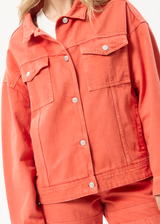 Afends Unisex Innie - Unisex Organic Denim Jacket - Faded Orange - Afends unisex innie   unisex organic denim jacket   faded orange   sustainable clothing   streetwear