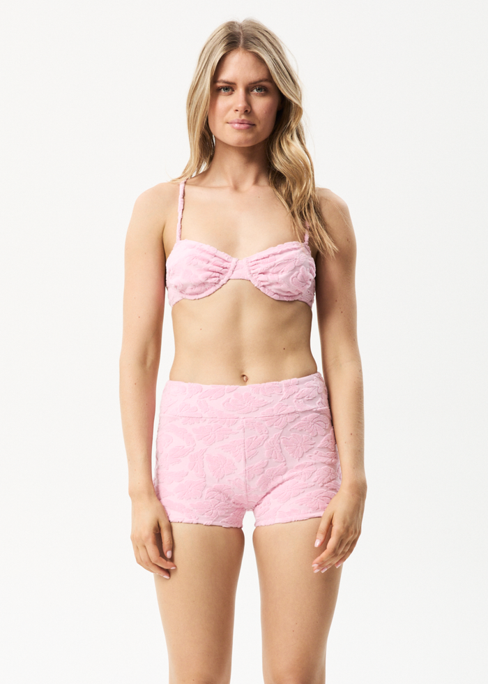 Afends Womens Rhye - Recycled Terry Booty Short Bikini Bottoms - Powder Pink - Sustainable Clothing - Streetwear