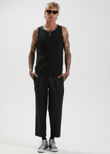 Afends Mens Foundation - Hemp Rib Singlet - Black - Afends mens foundation   hemp rib singlet   black   sustainable clothing   streetwear