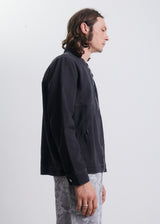 Afends Unisex Mass - Unisex Organic Canvas Jacket  - Charcoal - Afends unisex mass   unisex organic canvas jacket    charcoal   sustainable clothing   streetwear
