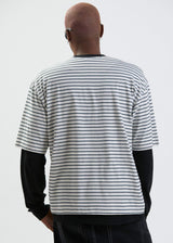 Afends Mens Moby - Recycled Striped Oversized T-Shirt - Shadow - Afends mens moby   recycled striped oversized t shirt   shadow   sustainable clothing   streetwear
