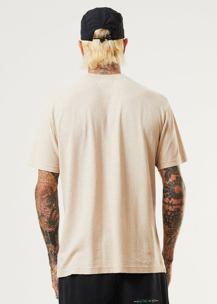 Afends Mens Classic - Hemp Retro T-Shirt - Bone - Sustainable Clothing - Streetwear