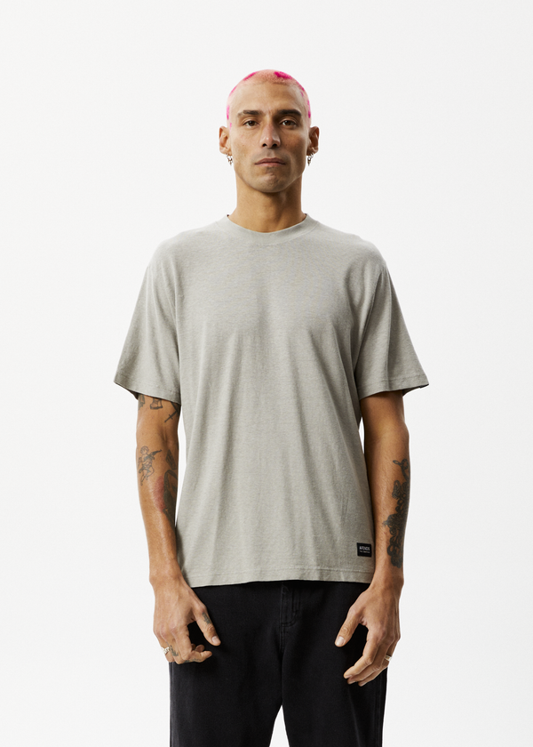 Afends Mens Classic - Hemp Retro T-Shirt - Olive