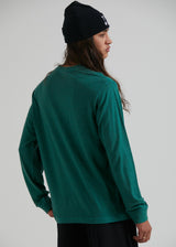 Afends Mens Essential - Hemp Retro Long Sleeve T-Shirt - Emerald - Afends mens essential   hemp retro long sleeve t shirt   emerald   sustainable clothing   streetwear