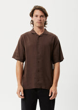 Afends Mens Daily - Hemp Cuban Short Sleeve Shirt - Earth - Afends mens daily   hemp cuban short sleeve shirt   earth   sustainable clothing   streetwear