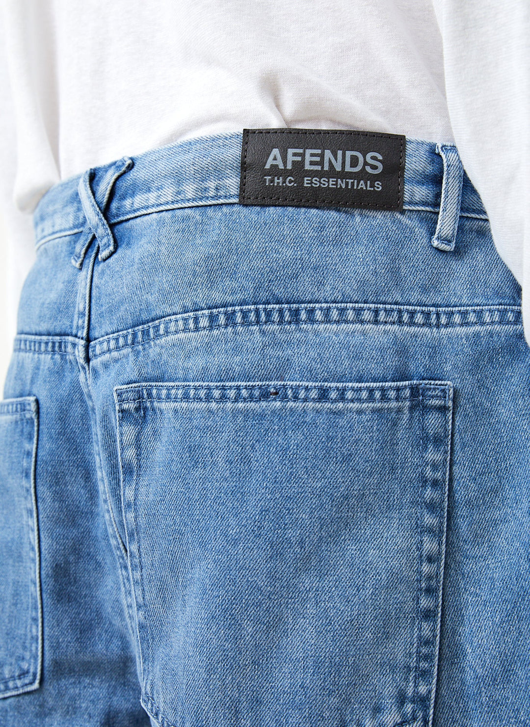 Afends Mens Lil C - Hemp Denim Baggy Shorts - Worn Blue - Sustainable Clothing - Streetwear