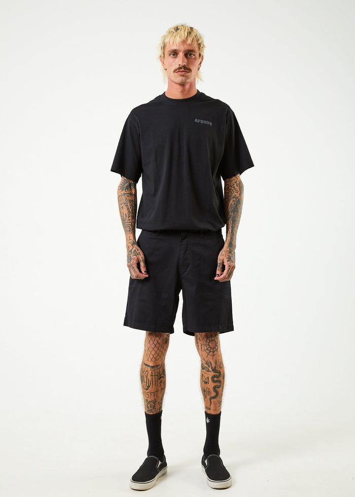 Afends Mens Ninety Twos - Recycled Chino Shorts - Black - Sustainable Clothing - Streetwear