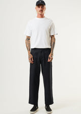 Afends Mens Chess Club - Hemp Relaxed Pants - Black - Afends mens chess club   hemp relaxed pants   black   sustainable clothing   streetwear