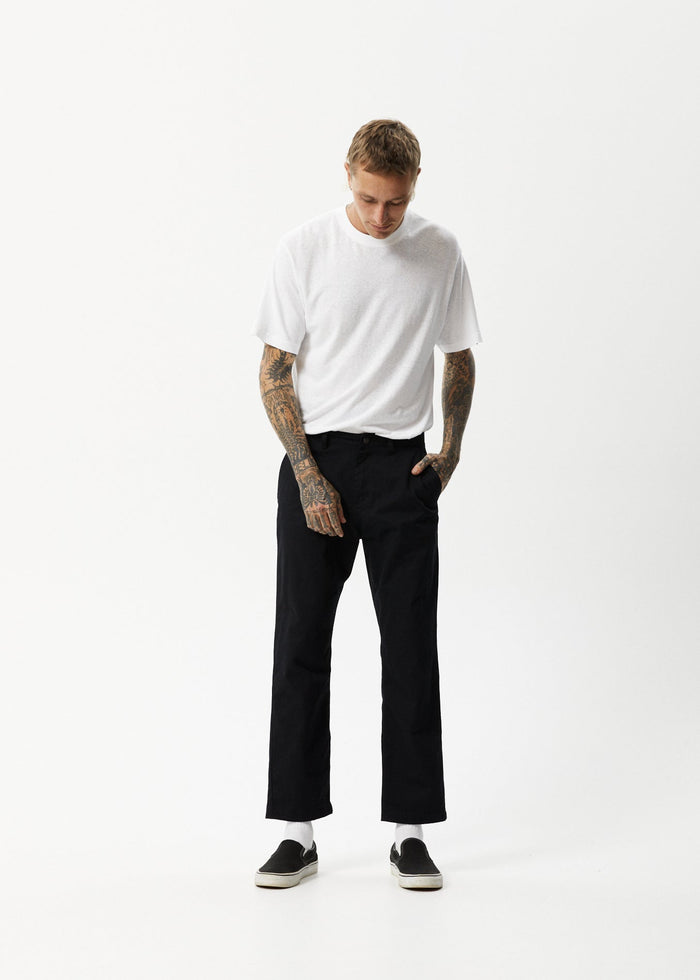 Afends Mens Ninety Twos - Recycled Chino Pant - Black - Sustainable Clothing - Streetwear