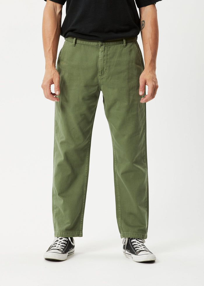 Afends Mens Ninety Twos - Recycled Twill Relaxed Pants - Cypress - Sustainable Clothing - Streetwear