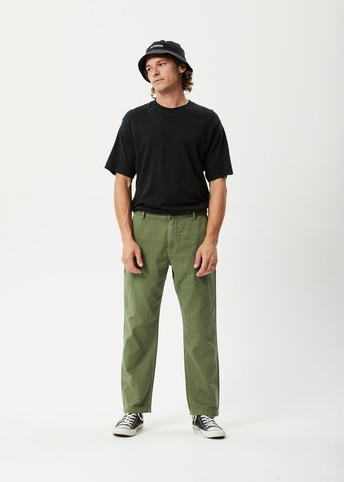 Afends Mens Ninety Twos - Recycled Twill Relaxed Pants - Cypress - Sustainable Clothing - Streetwear