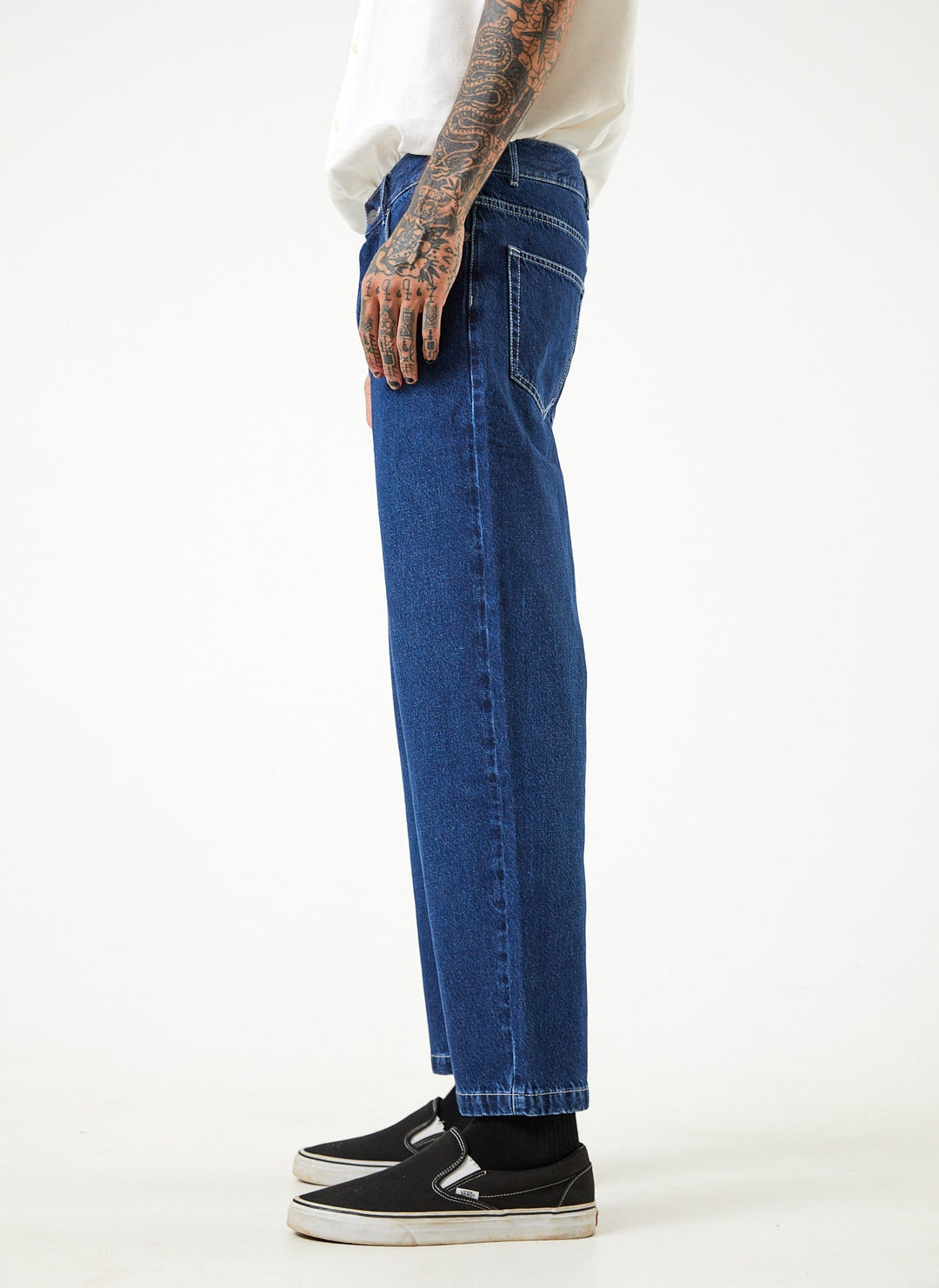 Afends Mens Ninety Twos - Hemp Denim Relaxed Jeans - Original Rinse - Sustainable Clothing - Streetwear