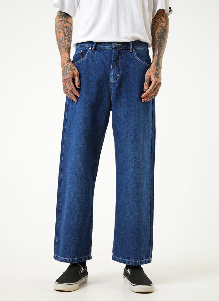 Afends Mens Pablo - Hemp Denim Baggy Fit Jean - Original Rinse - Sustainable Clothing - Streetwear