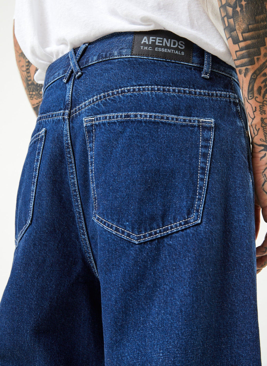 Afends Mens Pablo - Hemp Denim Baggy Fit Jean - Original Rinse - Sustainable Clothing - Streetwear