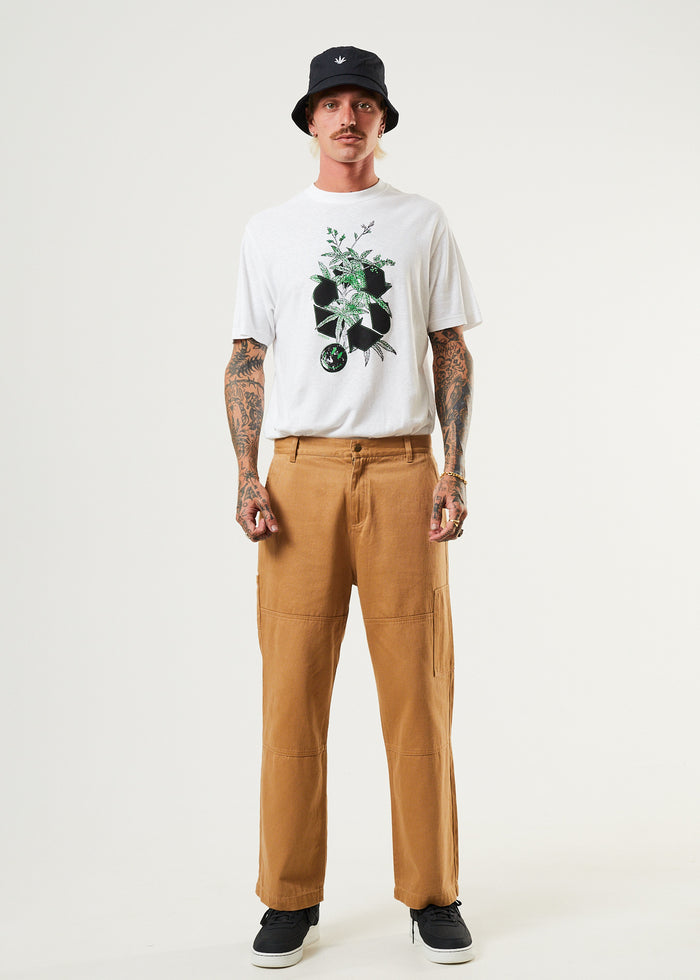Afends Mens Richmond - Hemp Baggy Workwear Pants - Chestnut - Sustainable Clothing - Streetwear