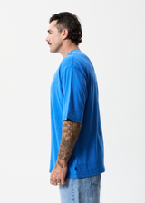 Afends Mens Rolled Up - Hemp Oversized T-Shirt - Electric Blue - Afends mens rolled up   hemp oversized t shirt   electric blue   sustainable clothing   streetwear