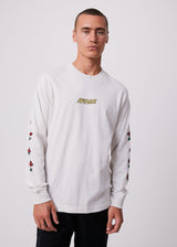 Afends Mens Mushy - Recycled Long Sleeve Graphic T-Shirt - Off White - Https://player.vimeo.com/external/662801721.hd.mp4?s=9cfe972464955ffab53b5aa385206c9a514856c9&profile_id=175