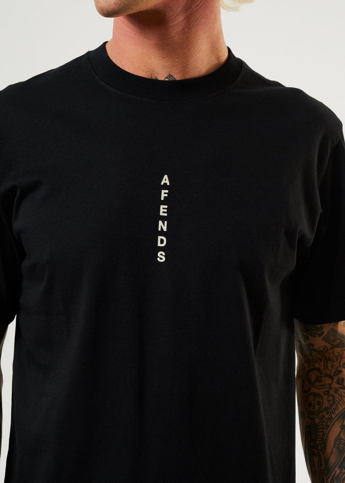 Afends Mens Machine - Recycled Retro T-Shirt - Black - Sustainable Clothing - Streetwear