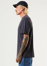 Afends Mens Overlay - Hemp Retro T-Shirt - Charcoal - Afends mens overlay   hemp retro t shirt   charcoal   sustainable clothing   streetwear