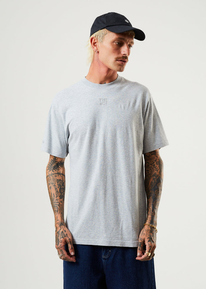 Afends Mens House Arrest - Hemp Retro T-Shirt - Shadow Grey Marle - Sustainable Clothing - Streetwear
