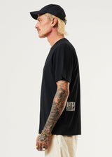Afends Mens Crypto - Organic Retro T-Shirt - Black - Afends mens crypto   organic retro t shirt   black   sustainable clothing   streetwear
