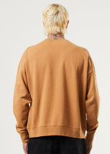 Afends Mens Machine - Recycled Crew Neck Jumper - Chestnut - Afends mens machine   recycled crew neck jumper   chestnut   sustainable clothing   streetwear