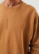 Afends Mens Machine - Recycled Crew Neck Jumper - Chestnut - Afends mens machine   recycled crew neck jumper   chestnut   sustainable clothing   streetwear