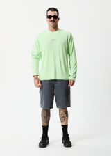 Afends Mens Natural Technology - Hemp Long Sleeve Graphic T-Shirt - Lime Green - Afends mens natural technology   hemp long sleeve graphic t shirt   lime green   sustainable clothing   streetwear