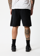 Afends Mens Asta - Hemp Corduroy Relaxed Shorts - Black - Afends mens asta   hemp corduroy relaxed shorts   black   sustainable clothing   streetwear