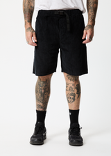 Afends Mens Asta - Hemp Corduroy Relaxed Shorts - Black - Afends mens asta   hemp corduroy relaxed shorts   black   sustainable clothing   streetwear